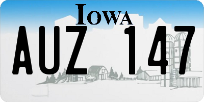 IA license plate AUZ147