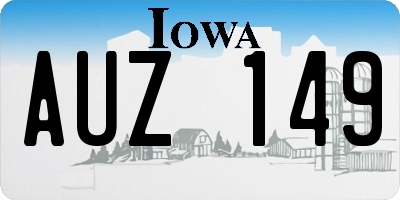 IA license plate AUZ149