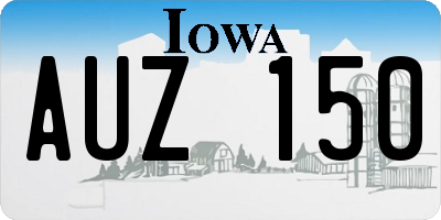IA license plate AUZ150