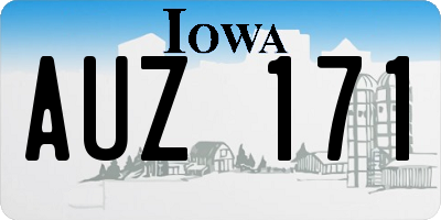 IA license plate AUZ171