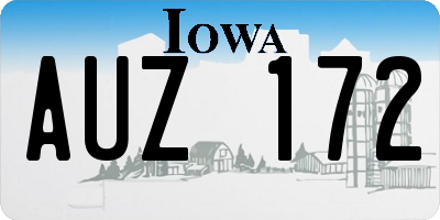 IA license plate AUZ172