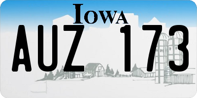 IA license plate AUZ173