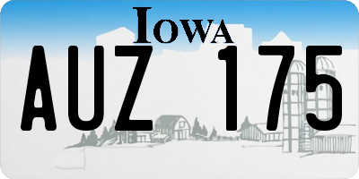 IA license plate AUZ175