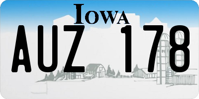 IA license plate AUZ178