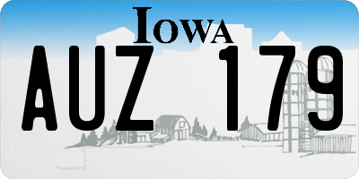 IA license plate AUZ179