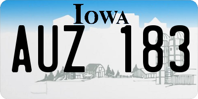 IA license plate AUZ183