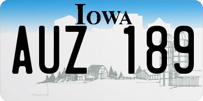 IA license plate AUZ189