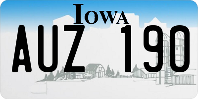 IA license plate AUZ190