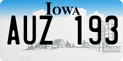 IA license plate AUZ193