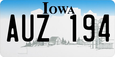 IA license plate AUZ194