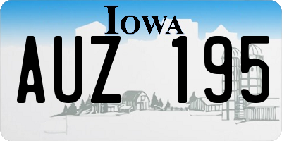 IA license plate AUZ195