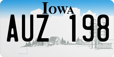 IA license plate AUZ198