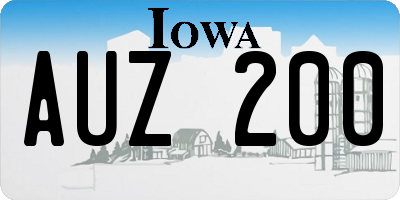 IA license plate AUZ200