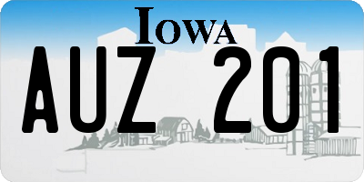 IA license plate AUZ201