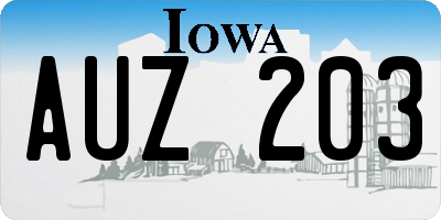 IA license plate AUZ203