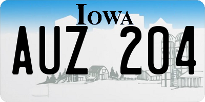 IA license plate AUZ204