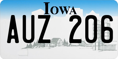IA license plate AUZ206