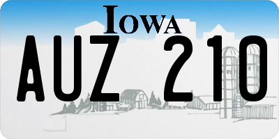 IA license plate AUZ210