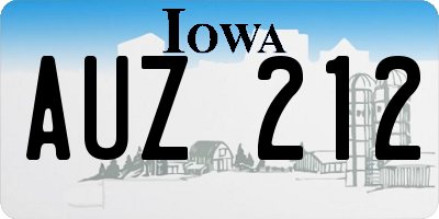 IA license plate AUZ212