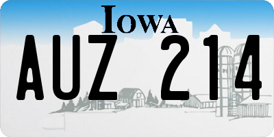 IA license plate AUZ214