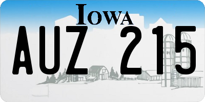 IA license plate AUZ215