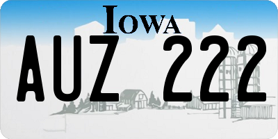 IA license plate AUZ222