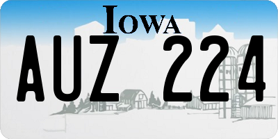 IA license plate AUZ224