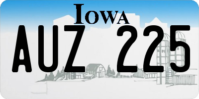 IA license plate AUZ225