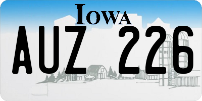 IA license plate AUZ226