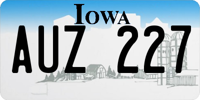 IA license plate AUZ227