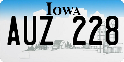 IA license plate AUZ228