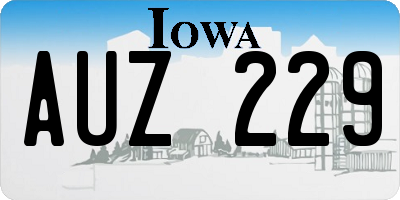 IA license plate AUZ229