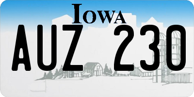 IA license plate AUZ230