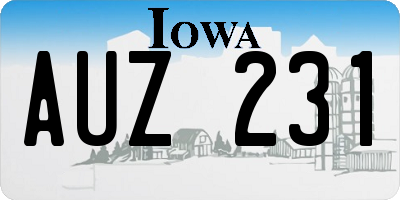 IA license plate AUZ231