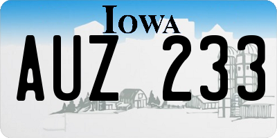 IA license plate AUZ233