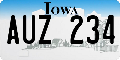 IA license plate AUZ234