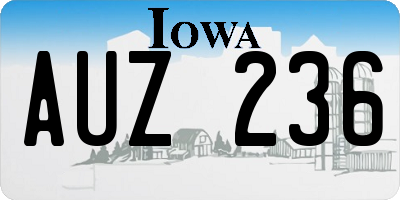 IA license plate AUZ236