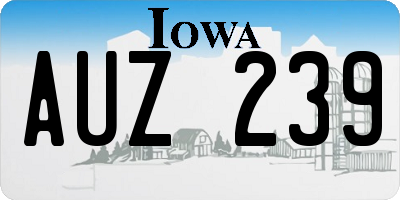 IA license plate AUZ239