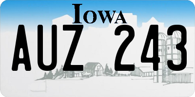 IA license plate AUZ243