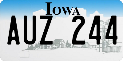 IA license plate AUZ244