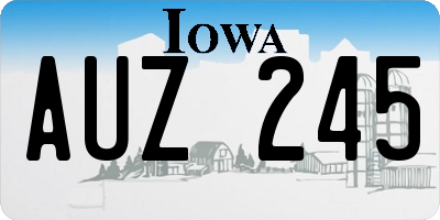 IA license plate AUZ245