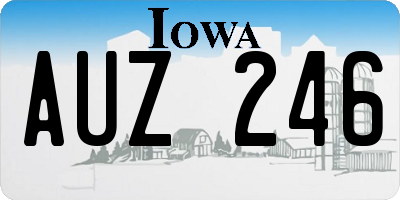 IA license plate AUZ246