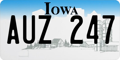 IA license plate AUZ247