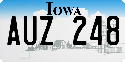 IA license plate AUZ248