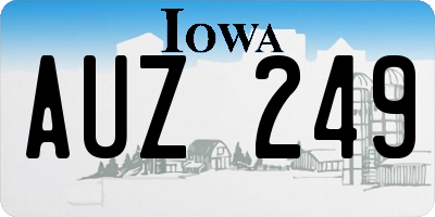 IA license plate AUZ249