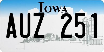 IA license plate AUZ251