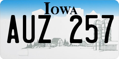 IA license plate AUZ257