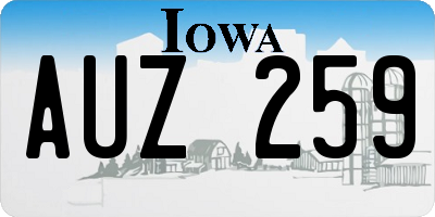 IA license plate AUZ259