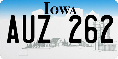 IA license plate AUZ262