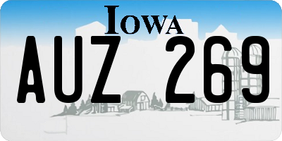 IA license plate AUZ269